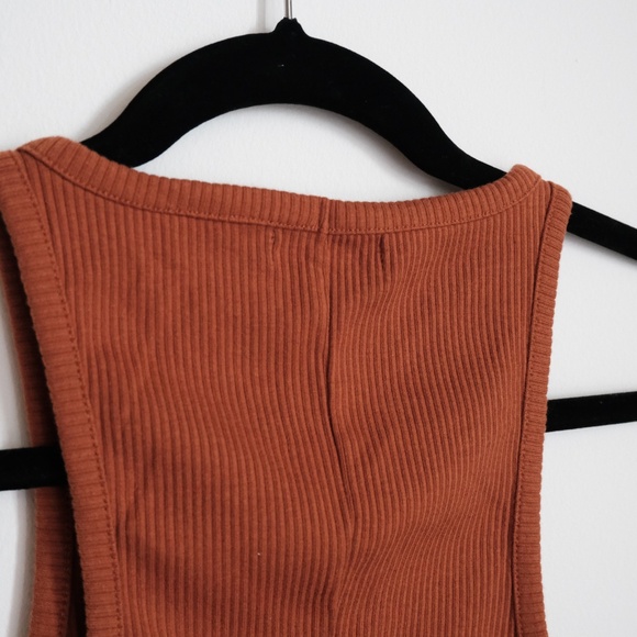Women's Jcrew ribbed halter burnt orange tank size M - Picture 6 of 6